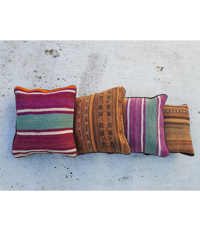 vintage 4 x kilim cushion cover ca 40x40 cm with filling