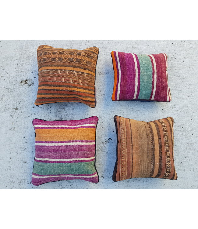 vintage 4 x kilim cushion cover ca 40x40 cm with filling