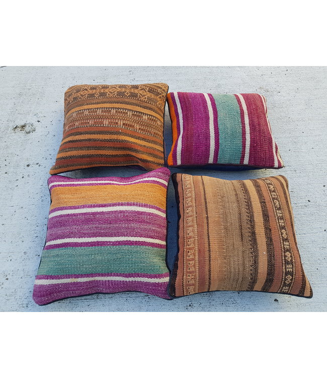 vintage 4 x kilim cushion cover ca 40x40 cm with filling