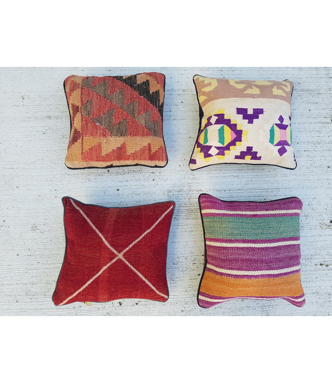 vintage 4 x kilim cushion cover ca 40x40 cm with filling