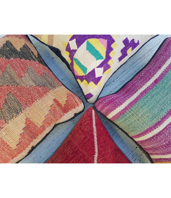 vintage 4 x kilim cushion cover ca 40x40 cm with filling