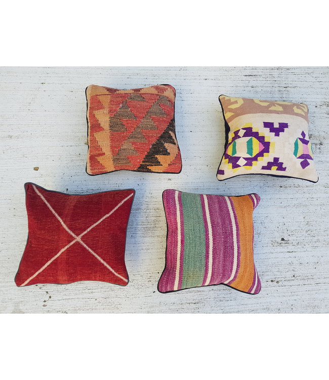 vintage 4 x kilim cushion cover ca 40x40 cm with filling
