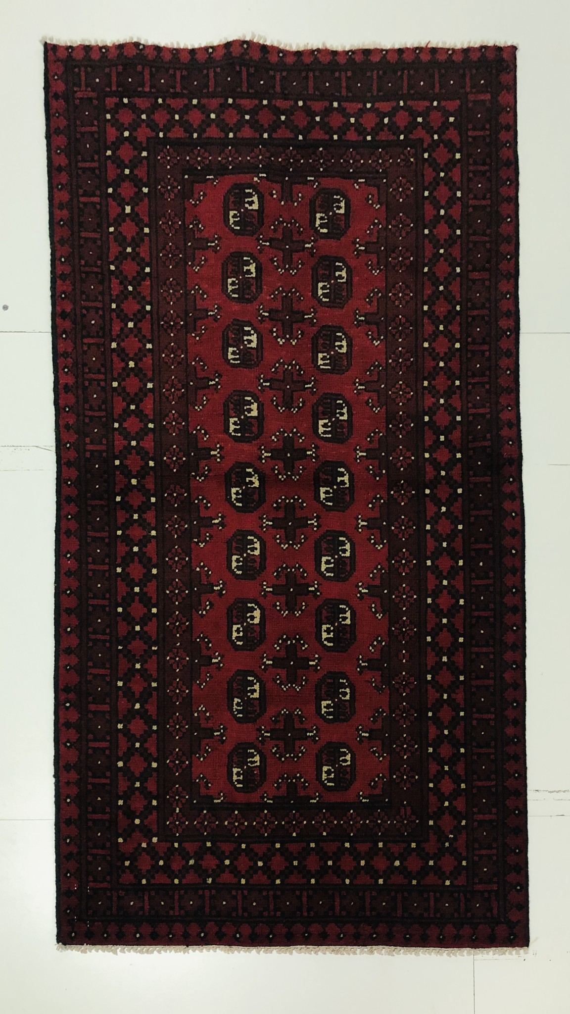 6 2x3 1 feet Afghan rug aqcha hand knotted 189x97cm Kelimshop