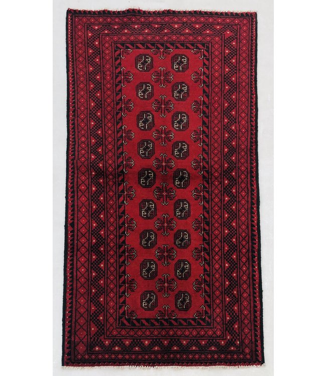 6'2x3'1 feet  Afghan rug aqcha hand knotted  192x97cm
