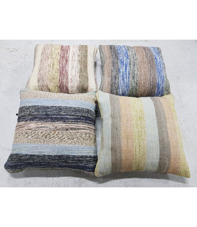 4x modern Kelim Kissen 50x50 cm mit Füllung