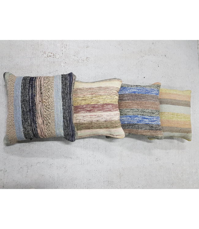 4x modern Kelim Kissen 50x50 cm mit Füllung