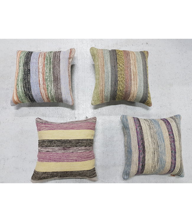 4x modern Kelim Kissen 50x50 cm mit Füllung