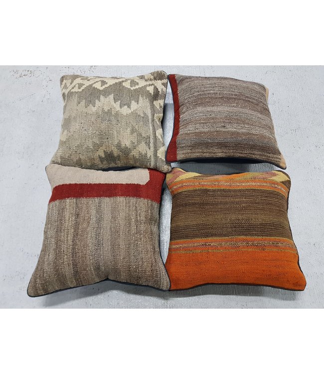 4x kelim kussens 40x40 cm met vulling