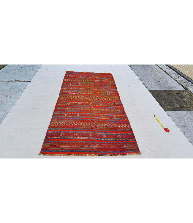 Vintage kelim teppich nomad Läufer  307x139 cm