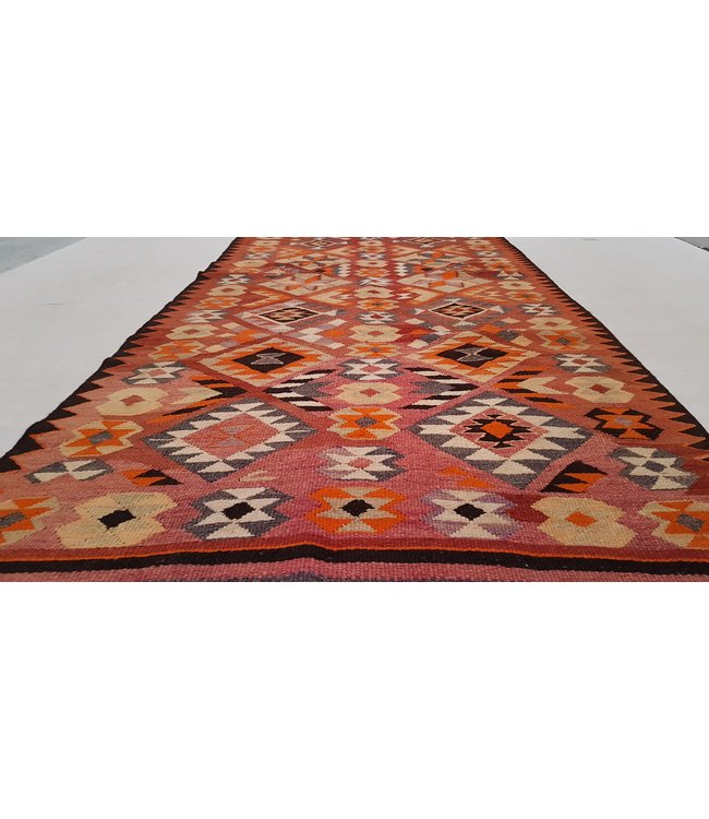 Vintage kelim teppich 337x132 cm