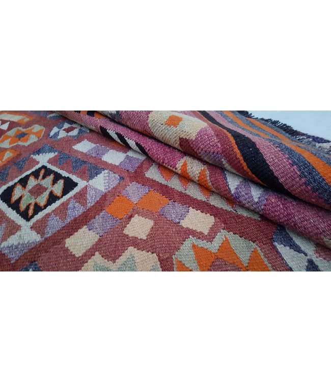 Vintage kelim teppich 337x132 cm