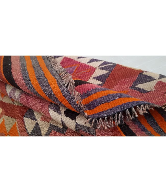 Vintage kelim teppich 337x132 cm