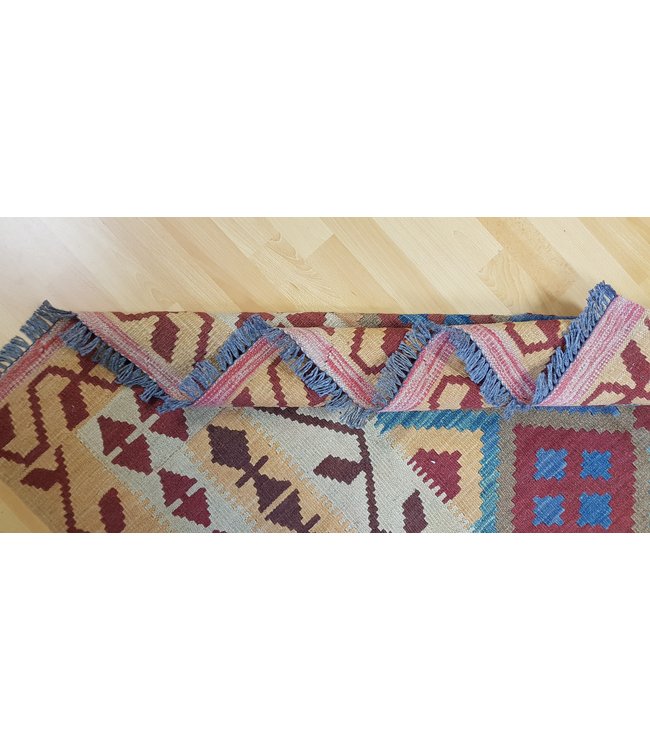 208x153 cm Hand Woven Afghan Wool Kilim Area Rug