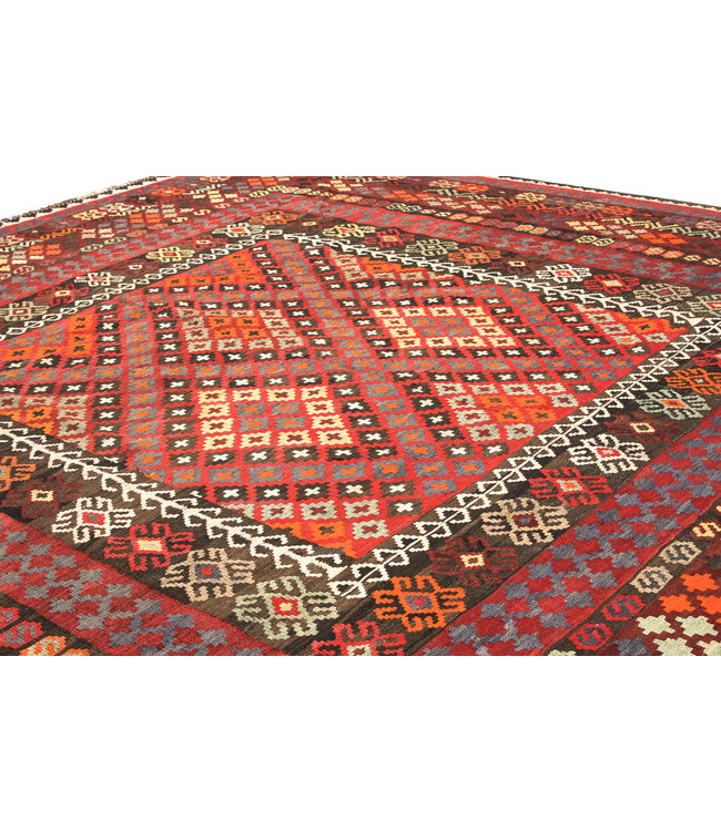 Hand Woven Afghan Wool Kilim Area Rug 287x284 cm