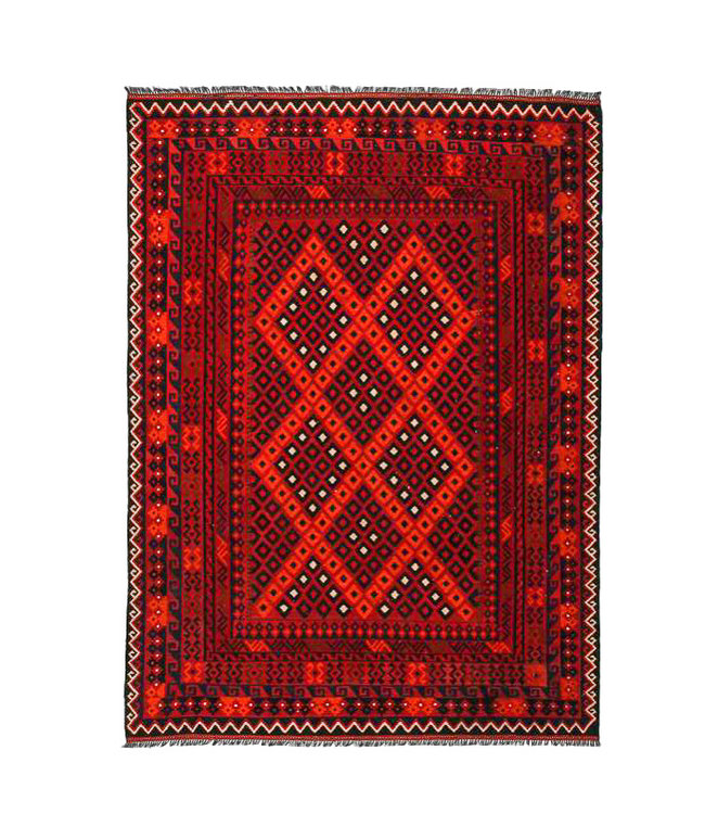 Hand Woven Afghan Wool Kilim Area Rug 290x212 cm