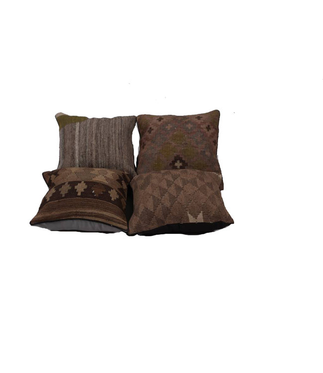 4x kelim kussens 40x40 cm met vulling