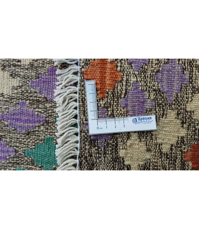 Lovely Handmade Striped multi color afghan kelim rug 118x93 cm 100% Wool Tribal