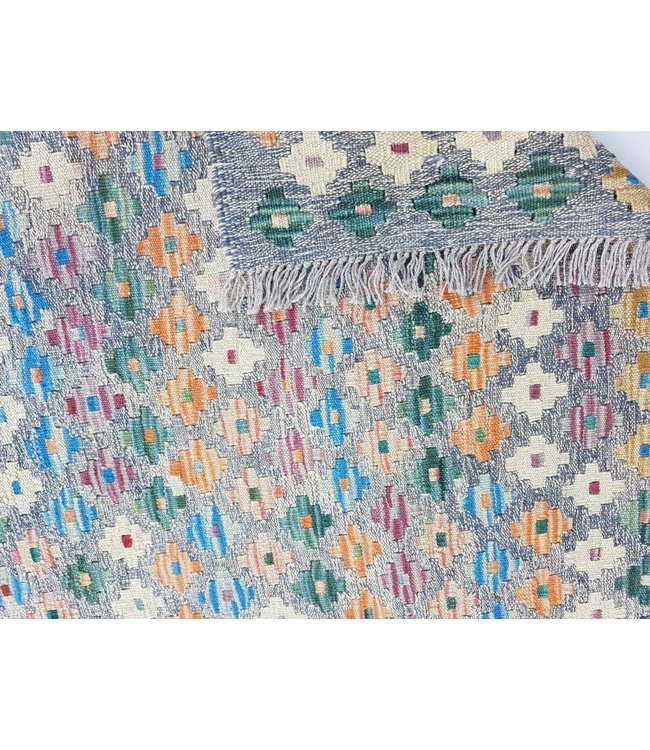 Beautiful Traditional Handwoven Afghan Kilim Rug 147x102 cm Multicolor Rectangle 100% Wool