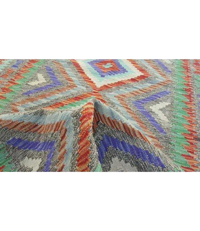 Beautiful Striped Handwoven Afghan Kilim Rug 149x98 cm Multi color Wool Tribal 4'8x3'2ft