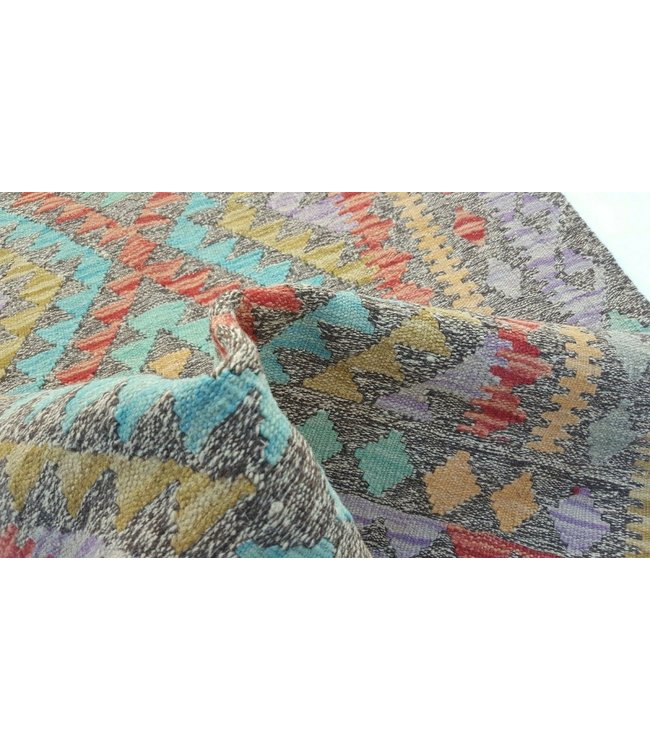Beautiful Striped Handwoven Afghan Kilim Rug 163x90 cm Multi color Wool Tribal 5'3x2'9 ft