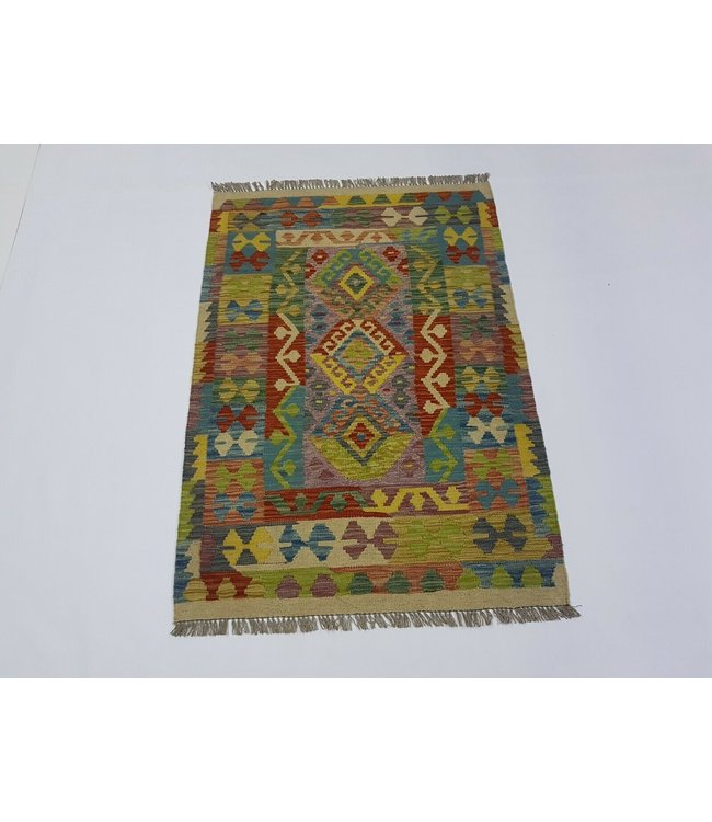 Beautiful Handwoven Geometric Afghan Kilim Rug 148x103 cm Multi color Rectangle Tribal 100% Wool