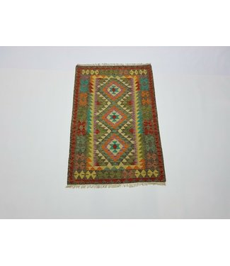 Beautiful Oriental Handwoven Afghan Kilim Rug 141x96 cm Multi color Rectangle 100% Wool