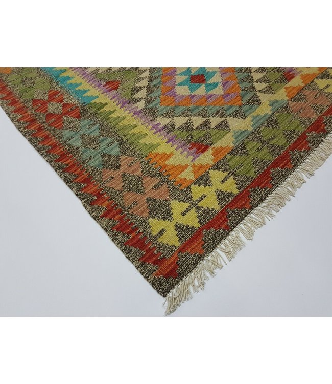 Beautiful Oriental Handwoven Afghan Kilim Rug 141x96 cm Multi color Rectangle 100% Wool