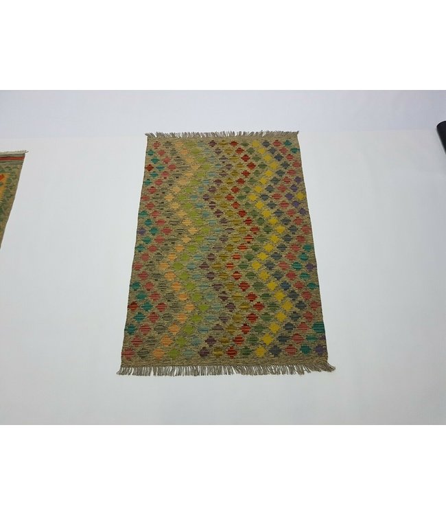 Beautiful Striped Handwoven Afghan Kilim Rug 150x104 cm Multi color Rectangle 100% Wool Tribal