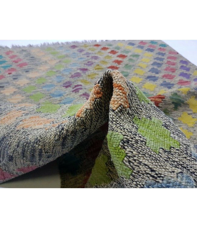 Beautiful Striped Handwoven Afghan Kilim Rug 150x104 cm Multi color Rectangle 100% Wool Tribal