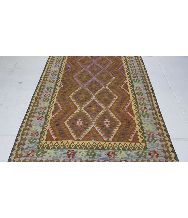 Fantastic Handwoven Geometric Afghan Kilim Rug 297x190 cm Multi color Rectangle Tribal 100% Wool