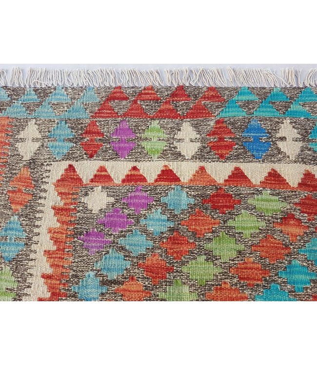 Afghan Kilim Rug Hand Woven Multi-color Kelim 181x119 cm Rug Wool  5'9x3'9 ft
