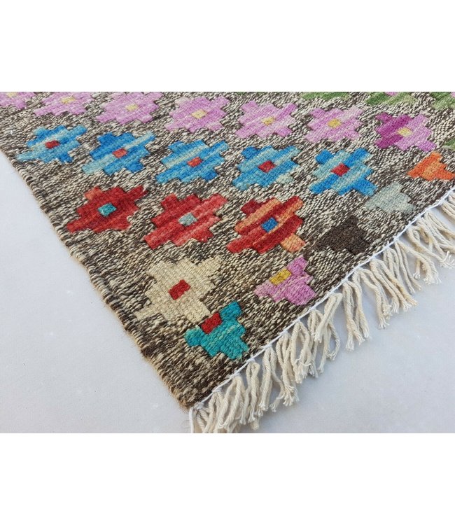Afghan Kilim Rug Hand Woven Multi-color Kelim 163x130 cm Rug Wool  5'3x4'2 ft