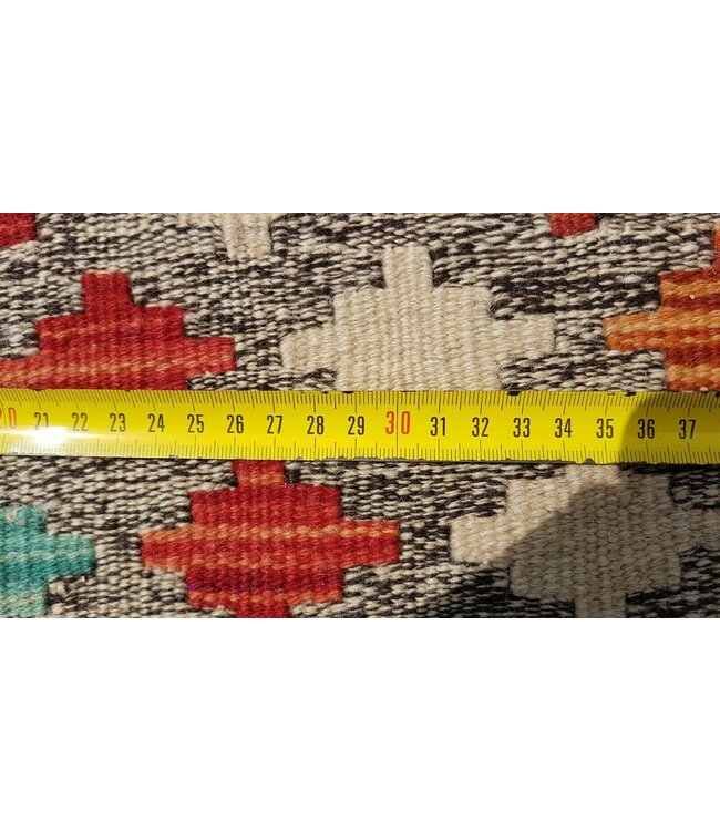 Beautiful Oriental Handwoven Geometric Afghan Kilim Rug 292x90 cm Multi color Rectangle Tribal 100% Wool