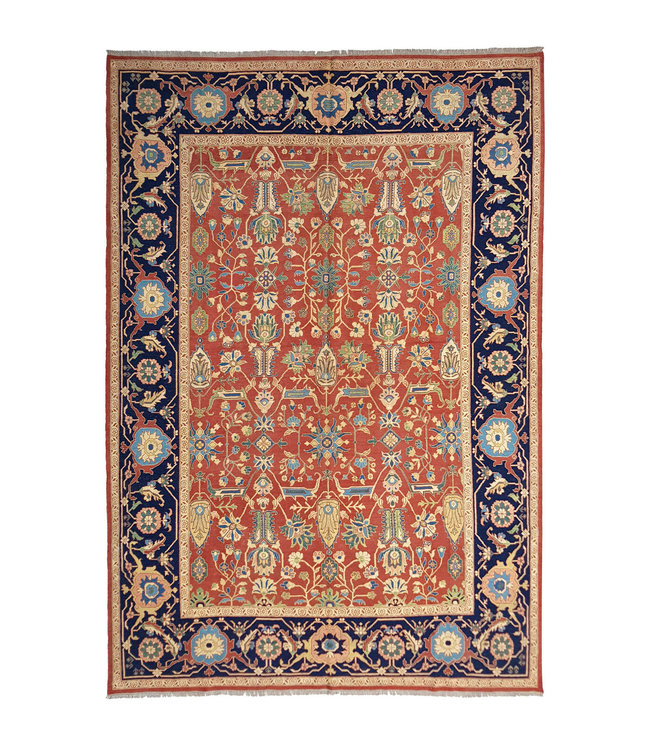 13'45 X 9'90 Antique Handmade Red Sumak Kilim Area Rug wool Hand woven 410X302 cm