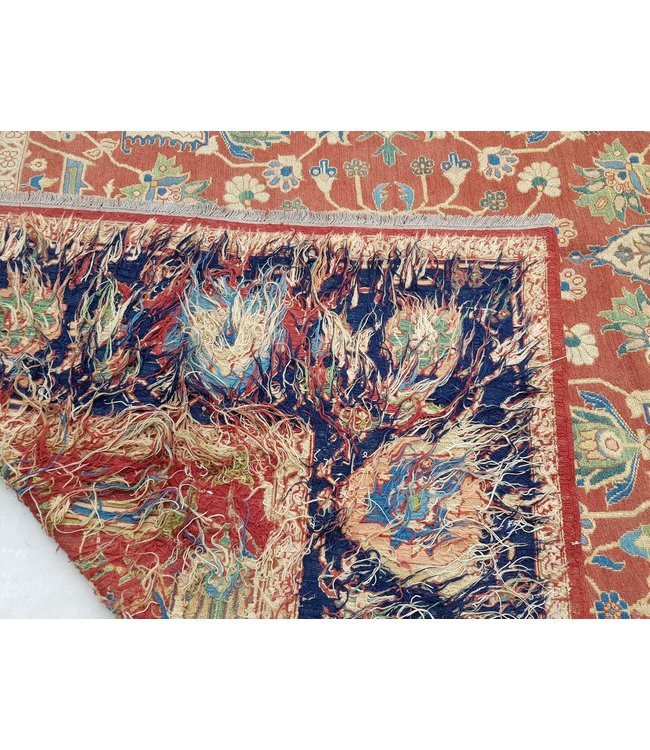 13'45 X 9'90 Antique Handmade Red Sumak Kilim Area Rug wool Hand woven 410X302 cm