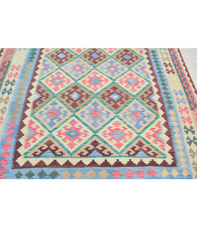 313x200 cm Hand Woven Afghan Wool Kilim Area Rug
