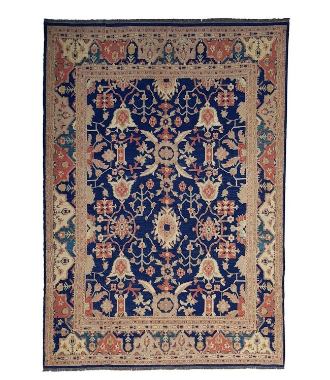 Oriental Handmade Blue 12'82X9'71 Sumak Kilim Area Rug wool 391X296 cm