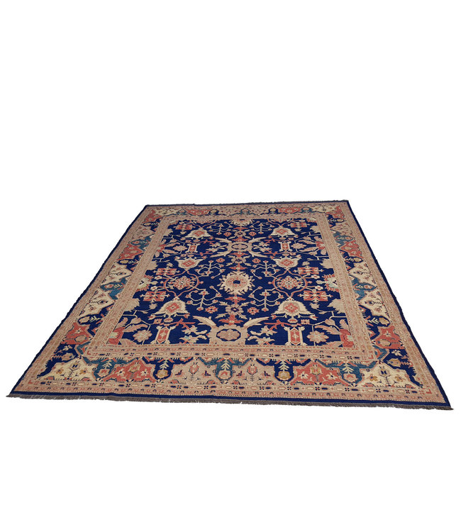 Oriental Handmade Blue 12'82X9'71 Sumak Kilim Area Rug wool 391X296 cm