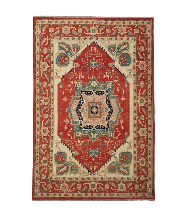 Quality Handmade 13'54X10'03 Red Sumak Kilim Area Rug Weave 413X306 cm