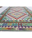 Beautiful Geometric Handwoven Afghan Kilim Rug 245x162 cm Multi color Rectangle 100% Wool Tribal