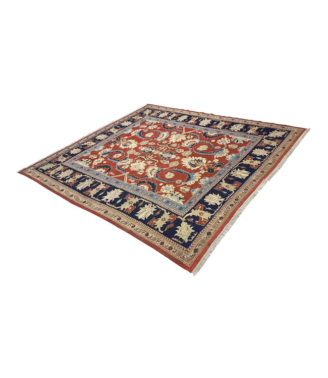 Quality Handmade 8'2x7'7 Red Sumak Kilim Area Rug Weave 250x236 cm