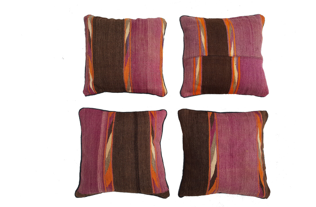 4x unike kelim kussens met vulling ca 45x45 cm