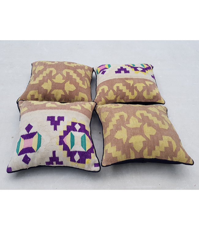 4x kelim kussens 40x40 cm met vulling