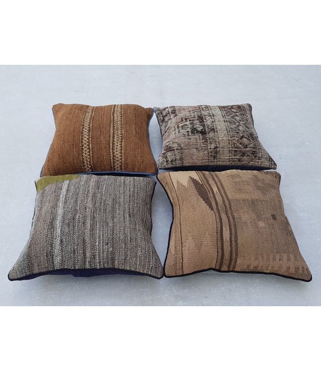 4x kelim kussens 40x40 cm met vulling