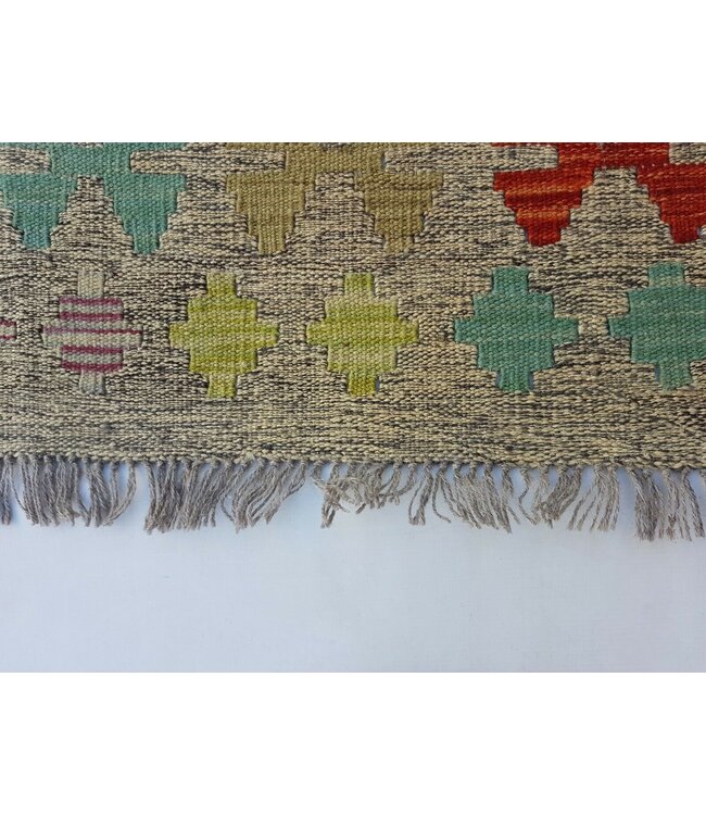 Beautiful Geometric Handwoven Afghan Kilim Rug 299x196  cm Multi color Rectangle 100% Wool Tribal