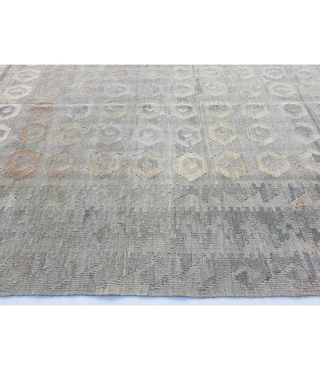 Fantastic Geometric Handwoven Afghan Kilim Rug 303x202 cm Multi color Rectangle 100% Wool Tribal