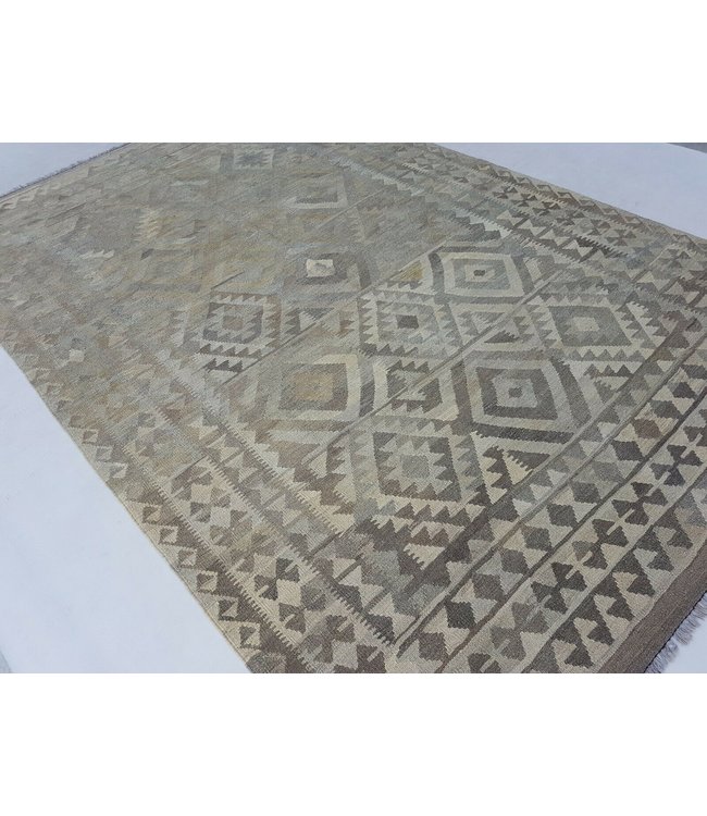 Beautiful Geometric Handwoven Afghan Kilim Rug 297x193 cm Multi color Rectangle 100% Wool Tribal