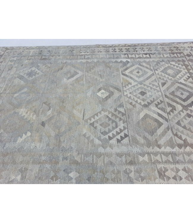 Beautiful Geometric Handwoven Afghan Kilim Rug 297x193 cm Multi color Rectangle 100% Wool Tribal