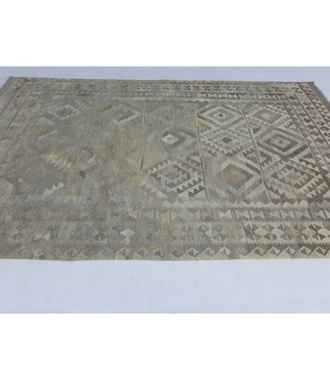 Beautiful Geometric Handwoven Afghan Kilim Rug 297x193 cm Multi color Rectangle 100% Wool Tribal