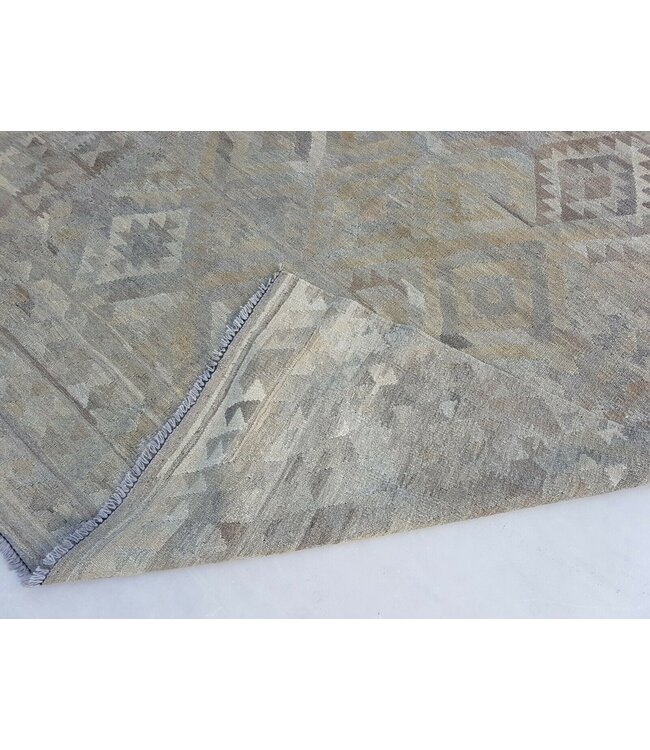 Beautiful Geometric Handwoven Afghan Kilim Rug 297x193 cm Multi color Rectangle 100% Wool Tribal